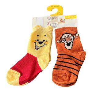Primark Disney Winnie the Pooh Kids Socks 2-Pack - Sizes 6m to 36m